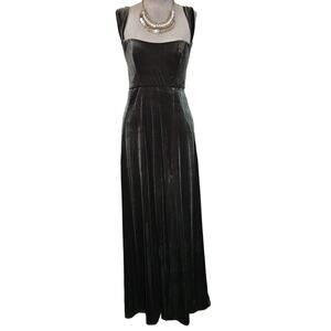 Olive Green Velvet Maxi Dress Size 4